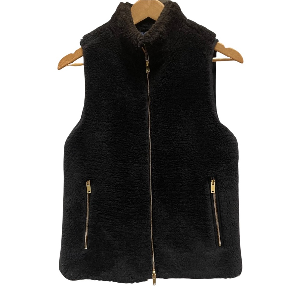 J. Crew Plush Brown Fleece Excursion Vest Size xxs